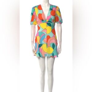 NWT STAUD Milla mini-dress in Citrus Kaleidoscope Size 0